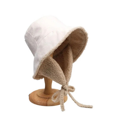 Vunena jednobojna kapa za sunčanje na otvorenom Poklon za par Kapa u korejskom stilu Kapa od janjećeg krzna Jesen Zima Panama šešir Ribarski šešir