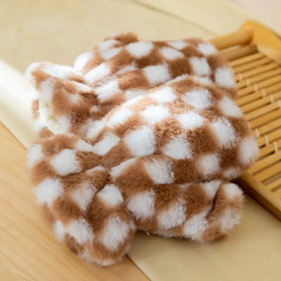 Sievietēm ziemas karikatūra dūraiņi Sieviešu modes biroja cimdi bez pirkstiem plīša silti cimds mīksts biezs meitenes elastīgs puspirksts T29