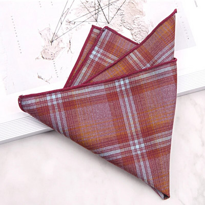 Muški rupčić od čistog pamuka Vintage karirani prugasti džepni četvrtasti rupčić Klasična maramica Dekoracija odjeće Odijelo za vjenčanje Maramice