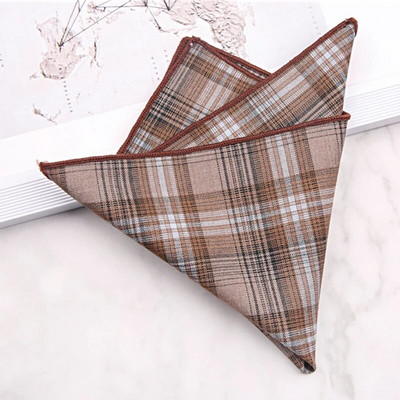 Muški rupčić od čistog pamuka Vintage karirani prugasti džepni četvrtasti rupčić Klasična maramica Dekoracija odjeće Odijelo za vjenčanje Maramice