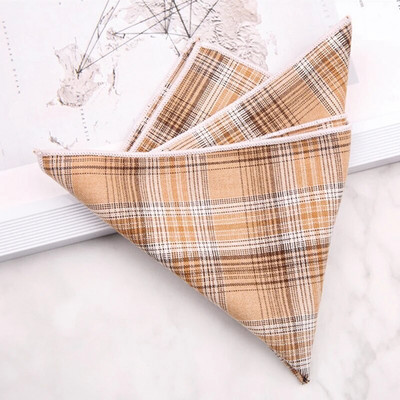 Muški rupčić od čistog pamuka Vintage karirani prugasti džepni četvrtasti rupčić Klasična maramica Dekoracija odjeće Odijelo za vjenčanje Maramice