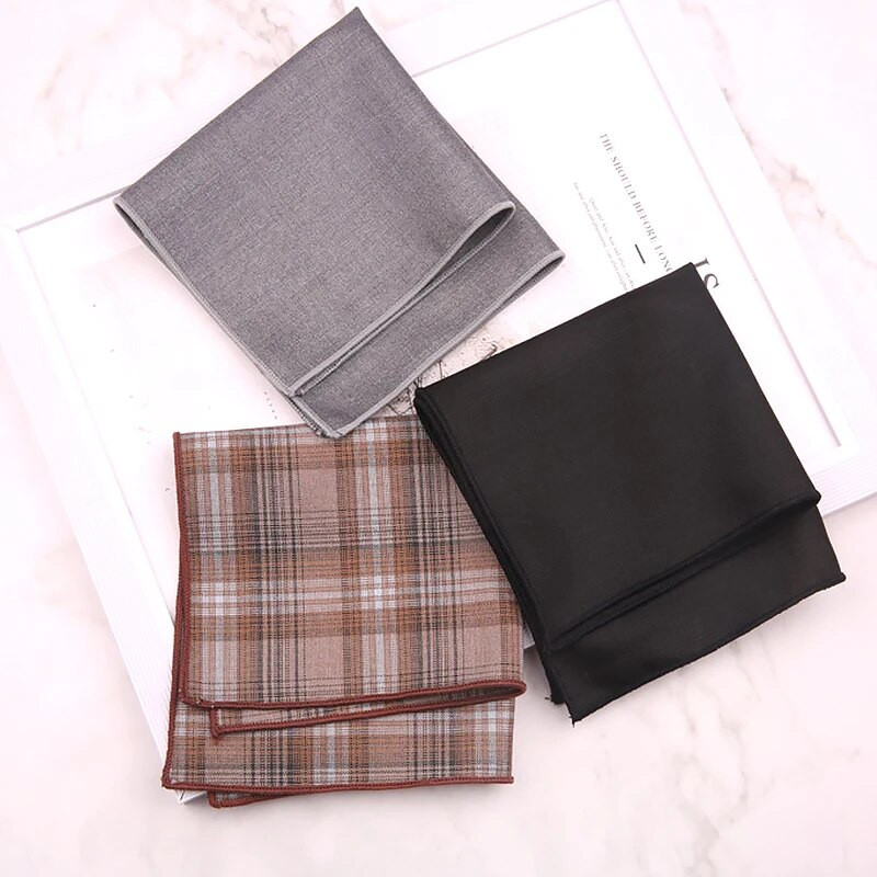 Muški rupčić od čistog pamuka Vintage karirani prugasti džepni četvrtasti rupčić Klasična maramica Dekoracija odjeće Odijelo za vjenčanje Maramice