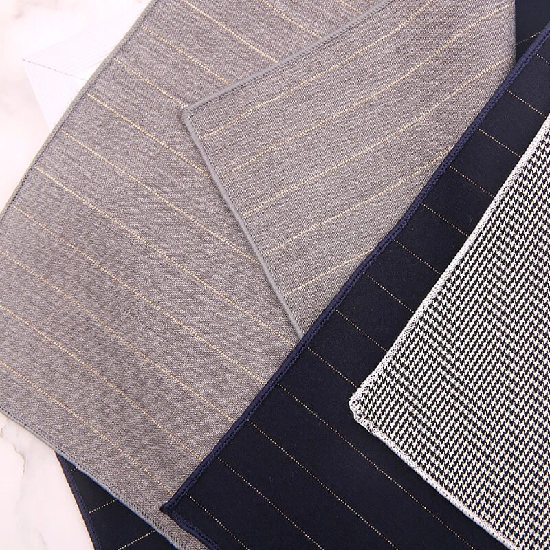 Muški rupčić od čistog pamuka Vintage karirani prugasti džepni četvrtasti rupčić Klasična maramica Dekoracija odjeće Odijelo za vjenčanje Maramice