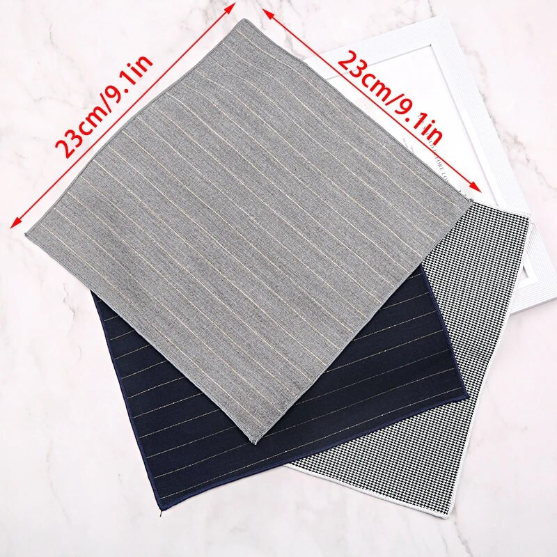Muški rupčić od čistog pamuka Vintage karirani prugasti džepni četvrtasti rupčić Klasična maramica Dekoracija odjeće Odijelo za vjenčanje Maramice