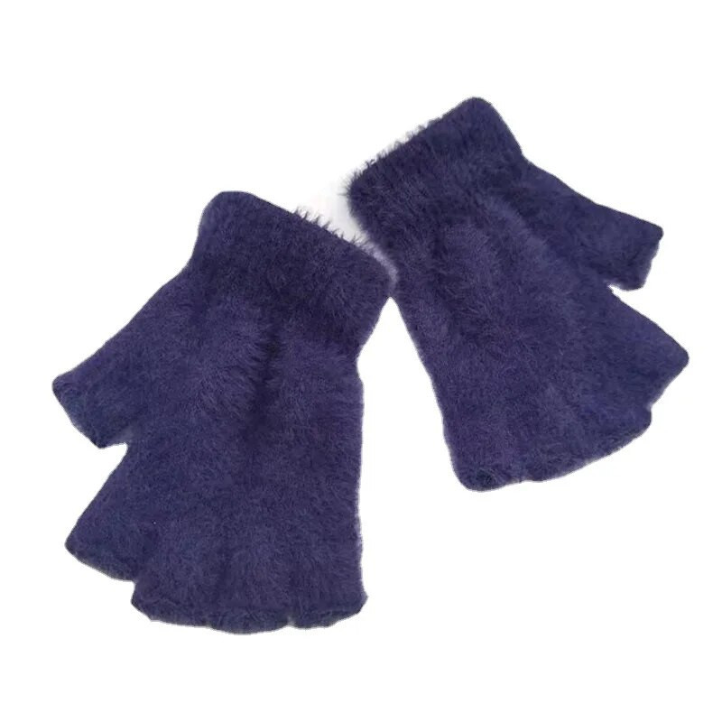 Ženske rukavice s poluprstom, zimska imitacija nerc, kašmir, vunene tople rukavice s dodirnim zaslonom za pisanje za vožnju i sportove na otvorenom T222