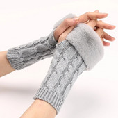 Új divatos félujjas kesztyű nőknek Téli puha meleg gyapjú kötőkaros kesztyű Lady Classy plüss ujjatlan ujjatlan ujjatlan ujjatlan kesztyű T175