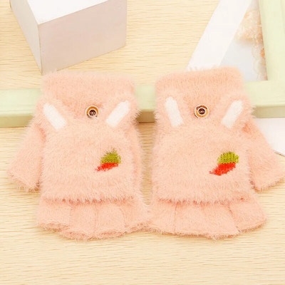 Zimske ljupke pahuljaste mačje šape plišane rukavice bez prstiju Ženske mekane runo od nerca Tople rukavice s poluprstima Ženske rukavice za djevojčice T220