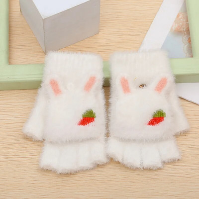 Zimske ljupke pahuljaste mačje šape plišane rukavice bez prstiju Ženske mekane runo od nerca Tople rukavice s poluprstima Ženske rukavice za djevojčice T220