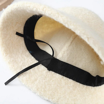 Νέα χειμωνιάτικη μόδα Γυναικεία ιαπωνική αρνίσια μάλλινο καπέλο κουβά Πλεκτό μονόχρωμο Ευέλικτο ζεστό καπέλο ψαρά Μαλακό καπέλο χειμωνιάτικης γλάστρας
