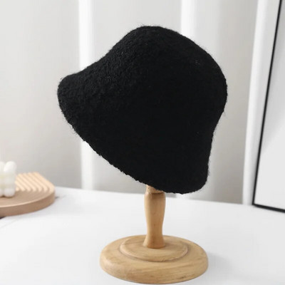 Nova zimska modna ženska pletena kapa od japanske janjeće vune, jednobojna svestrana topla ribarska kapa, mekana zimska kapa