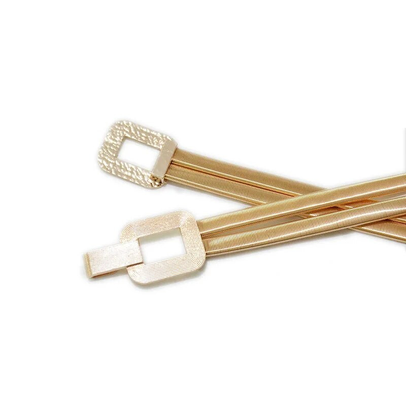 Vintage metalni elastični pojasevi za žene Zlatna haljina Dekorirani pojas oko struka Djevojke Mršavi lanac oko struka Ženski pojas