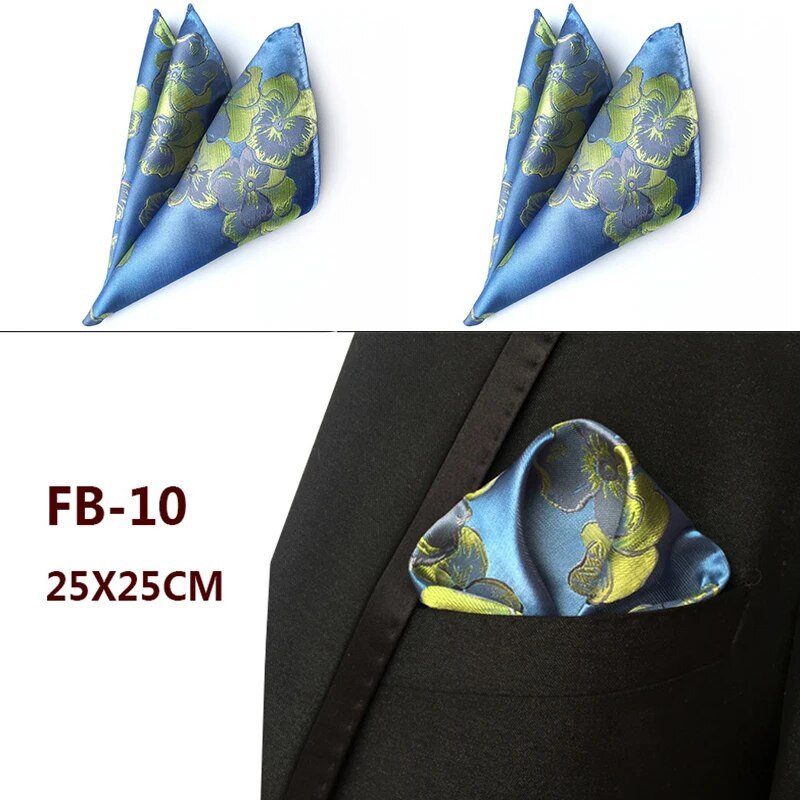 Visokokvalitetni svileni rupčić za muškarce s cvjetnim vezom, džepne četvrtaste maramice za svečane zabave za muškarce, poslovno odijelo Hanky 25x25 cm