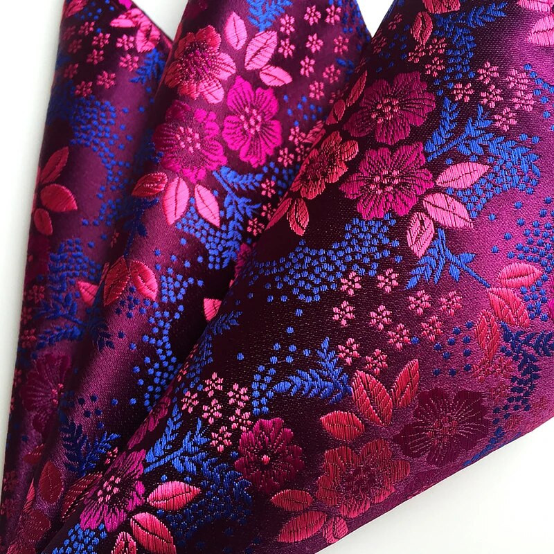 Visokokvalitetni svileni rupčić za muškarce s cvjetnim vezom, džepne četvrtaste maramice za svečane zabave za muškarce, poslovno odijelo Hanky 25x25 cm