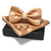 EASTEPIC vīriešu tauriņu komplekti, tostarp aproču pogas un kabatlakatiņi Vienkrāsainas taures biznesa kostīmiem kāzu ballītei