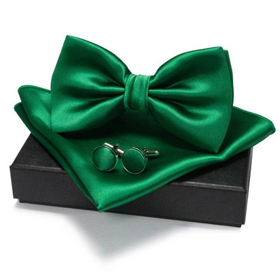 EASTEPIC vīriešu tauriņu komplekti, tostarp aproču pogas un kabatlakatiņi Vienkrāsainas taures biznesa kostīmiem kāzu ballītei