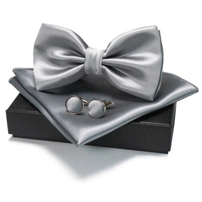 EASTEPIC vīriešu tauriņu komplekti, tostarp aproču pogas un kabatlakatiņi Vienkrāsainas taures biznesa kostīmiem kāzu ballītei