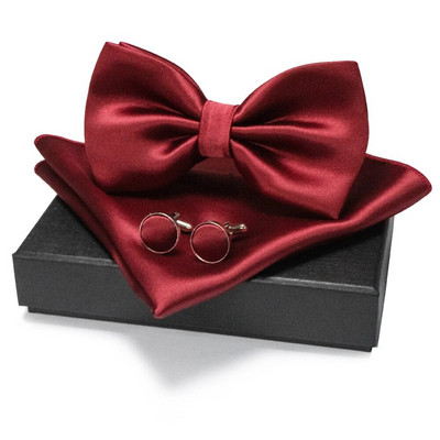 EASTEPIC vīriešu tauriņu komplekti, tostarp aproču pogas un kabatlakatiņi Vienkrāsainas taures biznesa kostīmiem kāzu ballītei