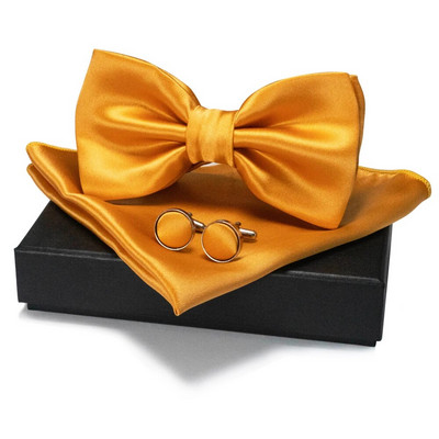 EASTEPIC vīriešu tauriņu komplekti, tostarp aproču pogas un kabatlakatiņi Vienkrāsainas taures biznesa kostīmiem kāzu ballītei