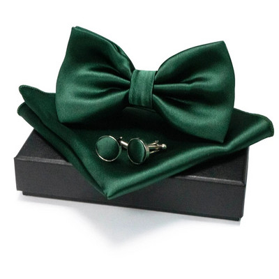 EASTEPIC vīriešu tauriņu komplekti, tostarp aproču pogas un kabatlakatiņi Vienkrāsainas taures biznesa kostīmiem kāzu ballītei