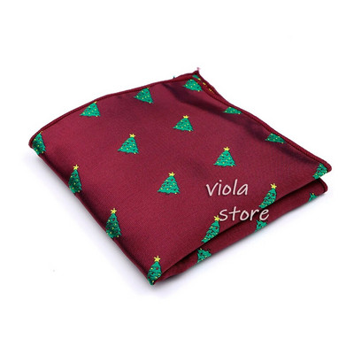 Modes karsts Ziemassvētku žakarda kabatlakats 22 cm koka brieža poliestera vīriešu kabatas kvadrātveida smokinga uzvalks kāzu ballītes aksesuāra dāvana