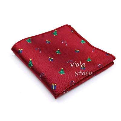 Modes karsts Ziemassvētku žakarda kabatlakats 22 cm koka brieža poliestera vīriešu kabatas kvadrātveida smokinga uzvalks kāzu ballītes aksesuāra dāvana