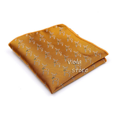 Modes karsts Ziemassvētku žakarda kabatlakats 22 cm koka brieža poliestera vīriešu kabatas kvadrātveida smokinga uzvalks kāzu ballītes aksesuāra dāvana