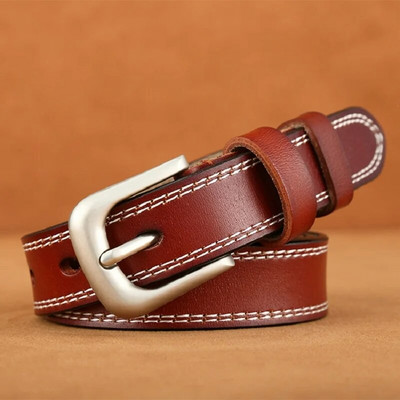 Női Öv Divat Kiváló minőségű Vintage Luxus Márka Derékpánt Csat Barna Egyszínű Öv Női DT025