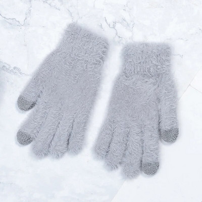 Modne zimske ženske rukavice, pletene, održavaju toplinu, visoke kvalitete, rukavice od meke zečje vune, ženske debele plišane rukavice za vožnju