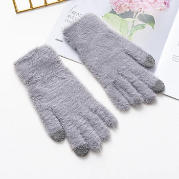 Γυναικεία πλεκτά γάντια υψηλής ποιότητας μαλακό μαλλί κουνελιού Keep ζεστό Γάντια Γυναικεία χοντρά βελούδινα φθινοπωρινά γάντια οδήγησης