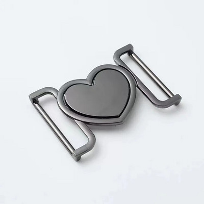 Fémötvözet szívcsat arany szál fekete dekoratív övcsat 40 mm-es rögzítő kabátokhoz Bőr kézműves hátizsák heveder