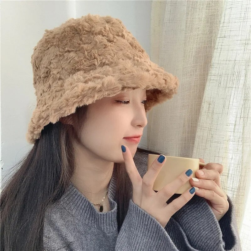 Jaunas rudens ziemas biezas ausu sildīšanas cepures sievietēm, vienkrāsainas, pārveidojamas plīša Panamas cepures āra aukstumizturīgas baseina cepures