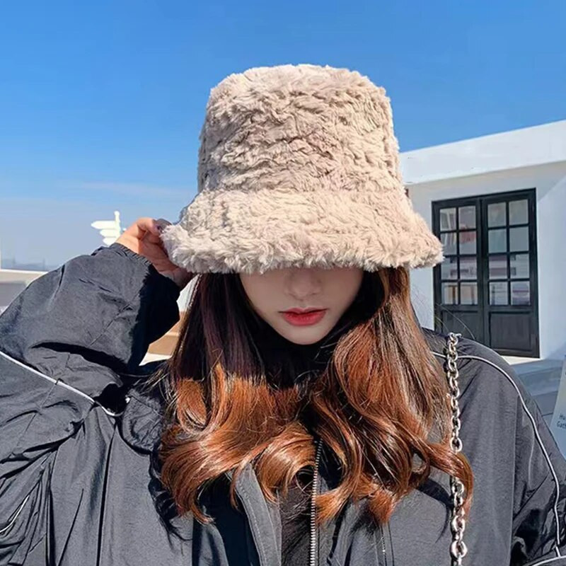 Jaunas rudens ziemas biezas ausu sildīšanas cepures sievietēm, vienkrāsainas, pārveidojamas plīša Panamas cepures āra aukstumizturīgas baseina cepures
