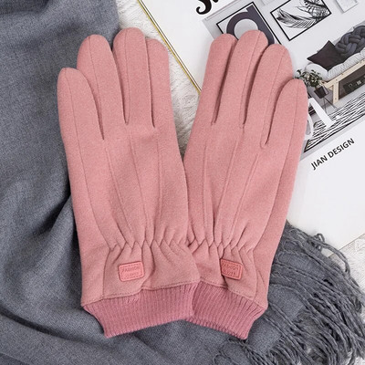 Modne zimske ženske rukavice Zaslon osjetljiv na dodir, tople debele baršunaste ženske rukavice otporne na vjetar za vožnju bicikla na otvorenom Ženske rukavice