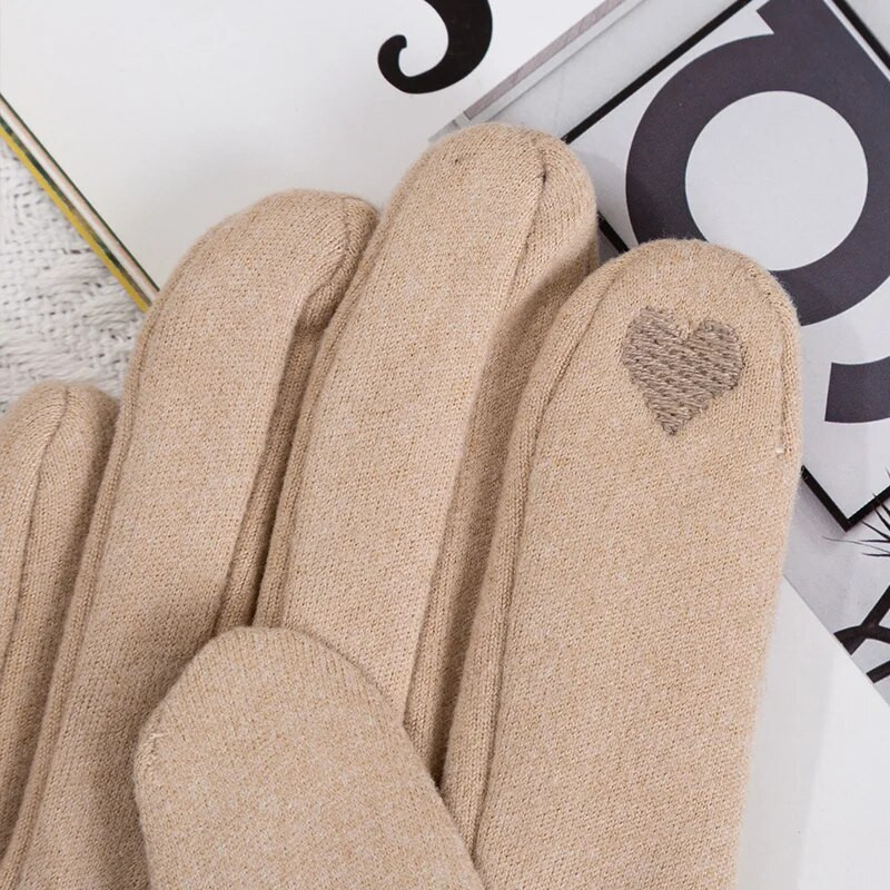 Modne zimske ženske rukavice Zaslon osjetljiv na dodir, tople debele baršunaste ženske rukavice otporne na vjetar za vožnju bicikla na otvorenom Ženske rukavice