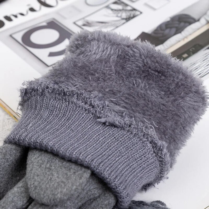 Modne zimske ženske rukavice Zaslon osjetljiv na dodir, tople debele baršunaste ženske rukavice otporne na vjetar za vožnju bicikla na otvorenom Ženske rukavice