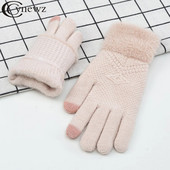 Zimske pletene rukavice Ženske dodirne zaslone Meke rukavice s punim prstima Održavaju toplinu Ženske osnovne rukavice na zglobu Ženske vanjske rukavice