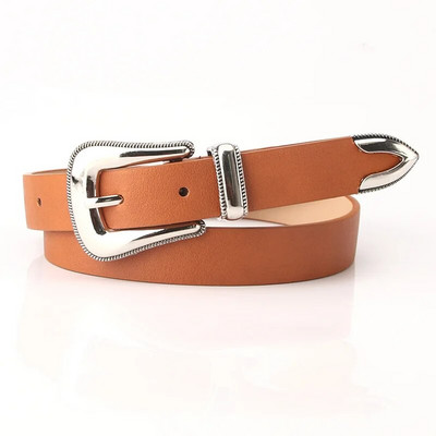 Retro Pu Pin Puckle diržas Moteriškas mados lydinio plonas sidabrinis diržas Moteriška suknelė Džinsai Juosmens Prekės ženklo dizainas 2022 Nauja