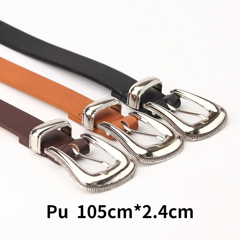 Retro Pu Pin Puckle diržas Moteriškas mados lydinio plonas sidabrinis diržas Moteriška suknelė Džinsai Juosmens Prekės ženklo dizainas 2022 Nauja