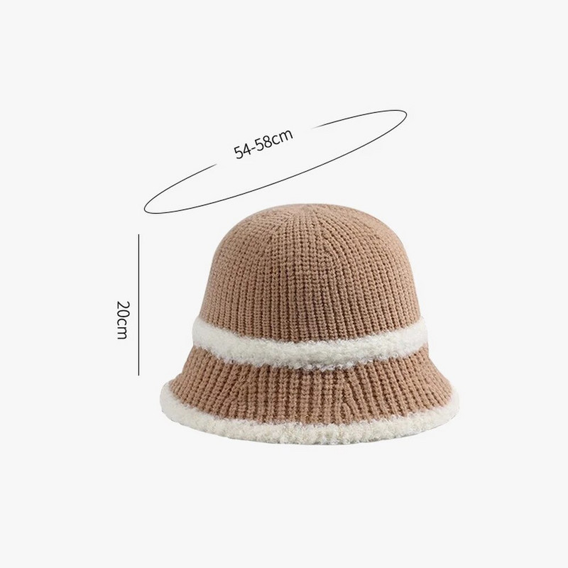 Rudens ir žiemos moteriškos kepuraitės kupolinės kepuraitės, skirtos moteriškoms ėriukų vilnai, akrilo trikotažas 56-58 cm kontrasto spalva šilta minkšta 2023 m. Nauja