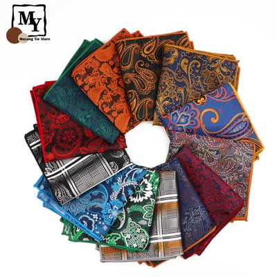 Модни мъжки 23 CM * 23 CM полиестерна носна кърпичка Gentleman Paisley Flower Pocket Square сватбени аксесоари за смокинг