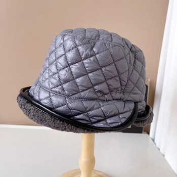 Γυναικεία ζεστά καπέλα χειμερινού κουβά Γυναικεία καπέλα σκι Καρό βαμβακερά καπέλα σε ρολό