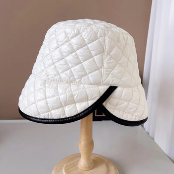 Γυναικεία ζεστά καπέλα χειμερινού κουβά Γυναικεία καπέλα σκι Καρό βαμβακερά καπέλα σε ρολό