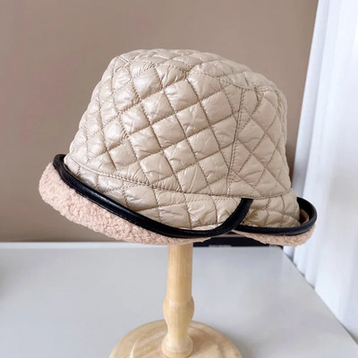 Moteriškos šiltos žieminės kepuraitės Moteriškos slidinėjimo kepurės Pledinės medvilnės kepurės susukamos krašteliu