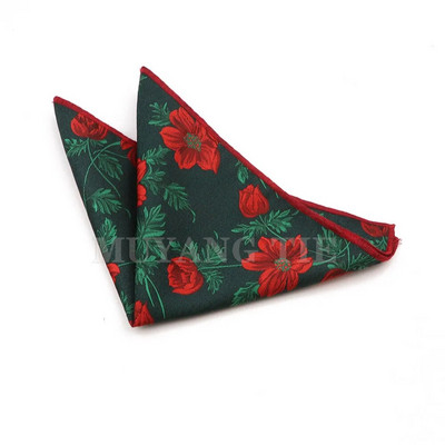 Modes vīriešu 24cm*24cm poliestera kabatlakats sarkans purpursarkans dzeltens puķu kabatas kvadrātveida kāzu smokinga aksesuāri