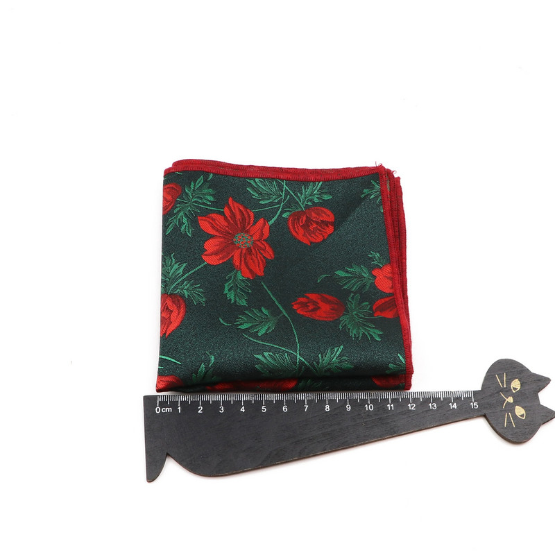 Modes vīriešu 24cm*24cm poliestera kabatlakats sarkans purpursarkans dzeltens puķu kabatas kvadrātveida kāzu smokinga aksesuāri