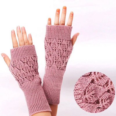 Дамски ръкавици Стилни топли ръкавици Зимни ръкавици Дамски ръкавици Плетене на една кука Разтеглива изкуствена ръкавица Топли ръкавици без пръсти Топли ръкавици