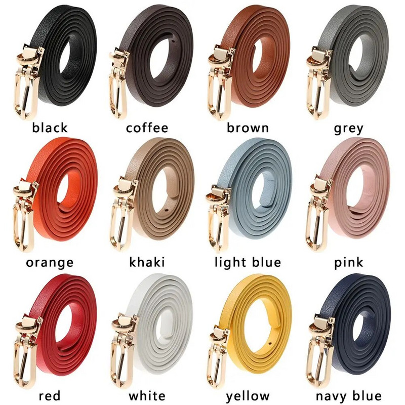 Meitenes Sievietēm Gracioza Candy Krāsa Plāna Izdilis jostasvieta Mākslīgās ādas jostas Kleitas siksniņa Regulējama Josta