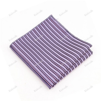 Jauns svītrains rūtains punktveida kabatlakats 23cm platums purpursarkani zils klasisks žakarda austs kabatas kvadrātveida smokings uzvalks krekls krūšu šalle