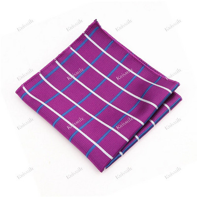 Jauns svītrains rūtains punktveida kabatlakats 23cm platums purpursarkani zils klasisks žakarda austs kabatas kvadrātveida smokings uzvalks krekls krūšu šalle