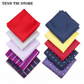 Divat új 22 cm-es poliészter zsebkendő klasszikus egyszerű formális férfi kék piros négyzet sál üzleti esküvői öltöny kiegészítők